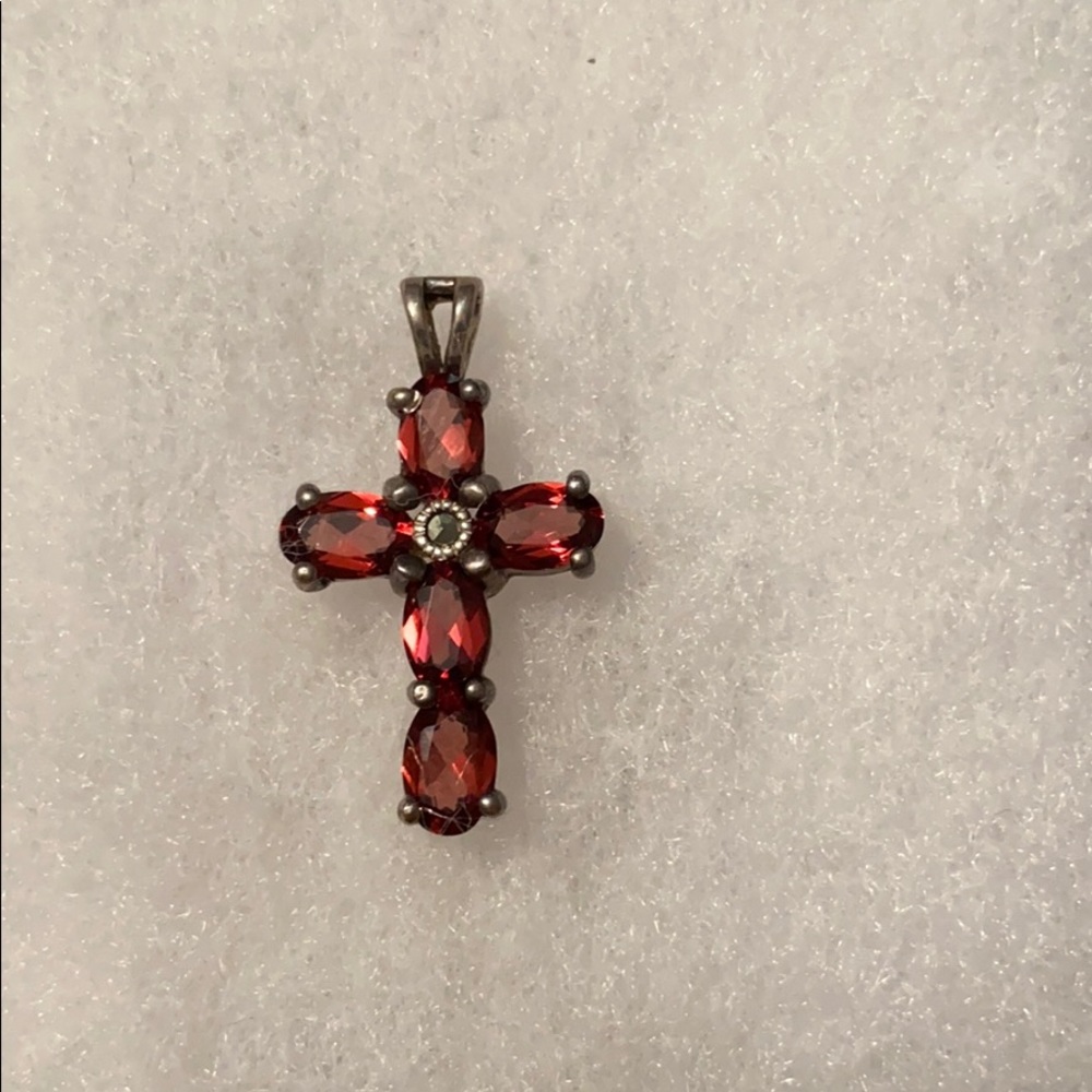 Ruby cross necklace